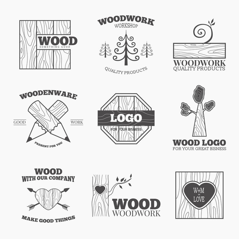 木制品标识矢量