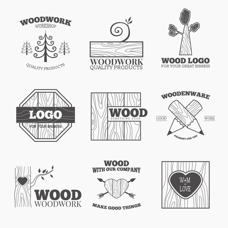 木制品标识矢量