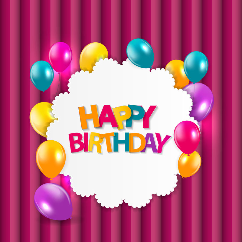 彩色气球背景，矢量插图。