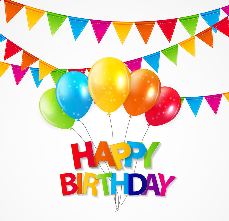 彩色气球背景，矢量插图。