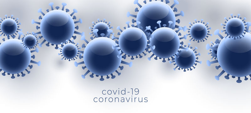 漂浮新型冠状病毒covid-19传播横幅设计