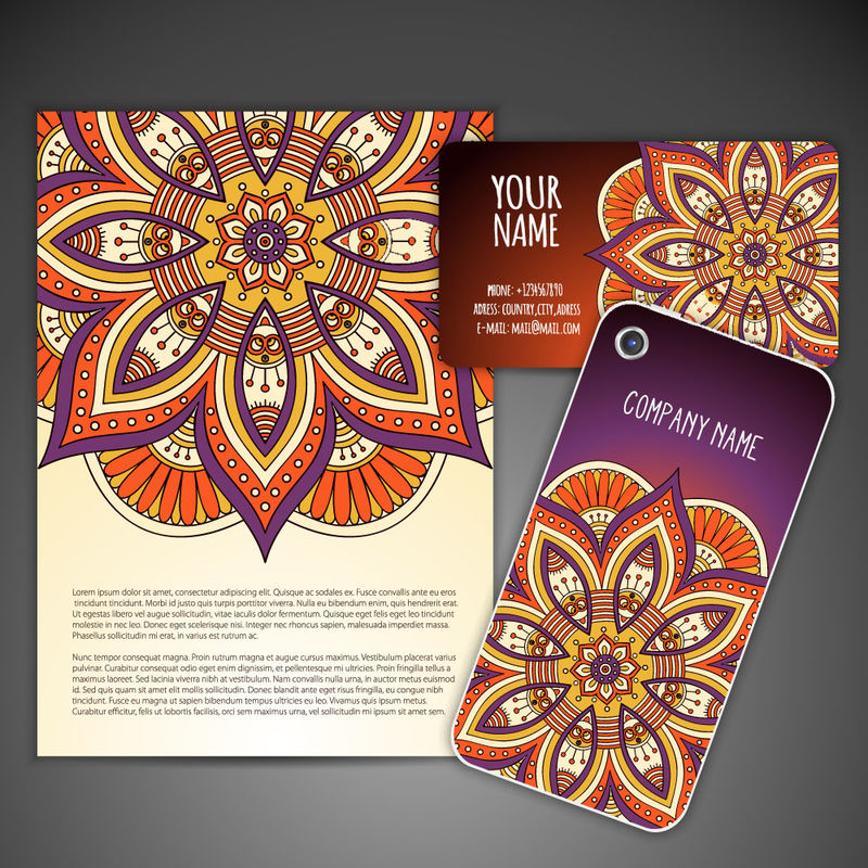 矢量民族花纹卡片