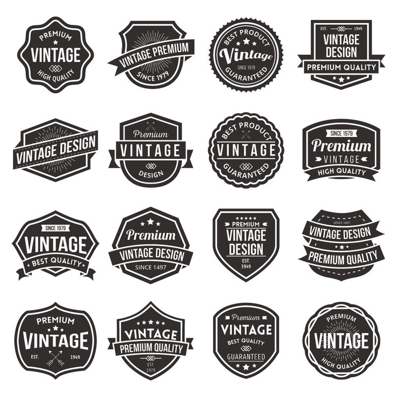 矢量复古标签设计