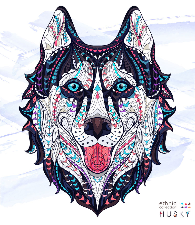 狗头像图案的哈士奇