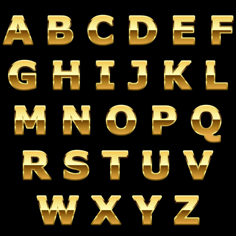 金色金属光泽字母