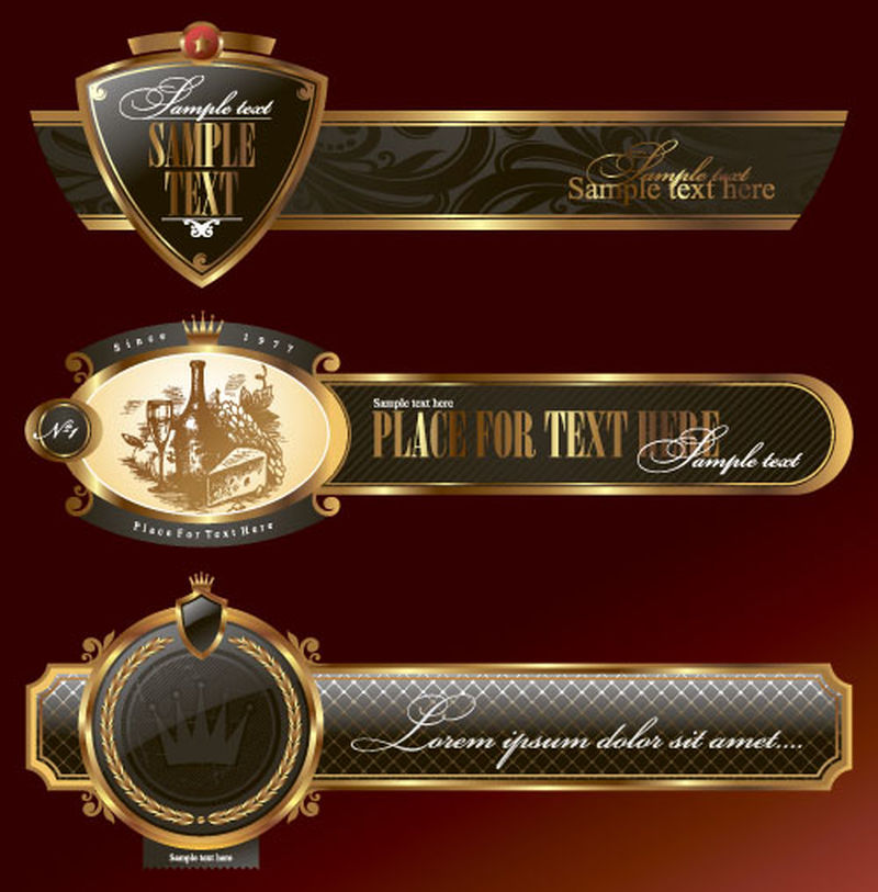 矢量金色标签