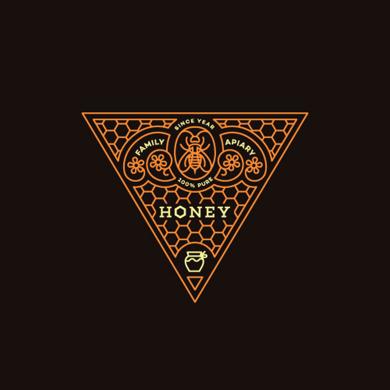 蜂蜜矢量标签