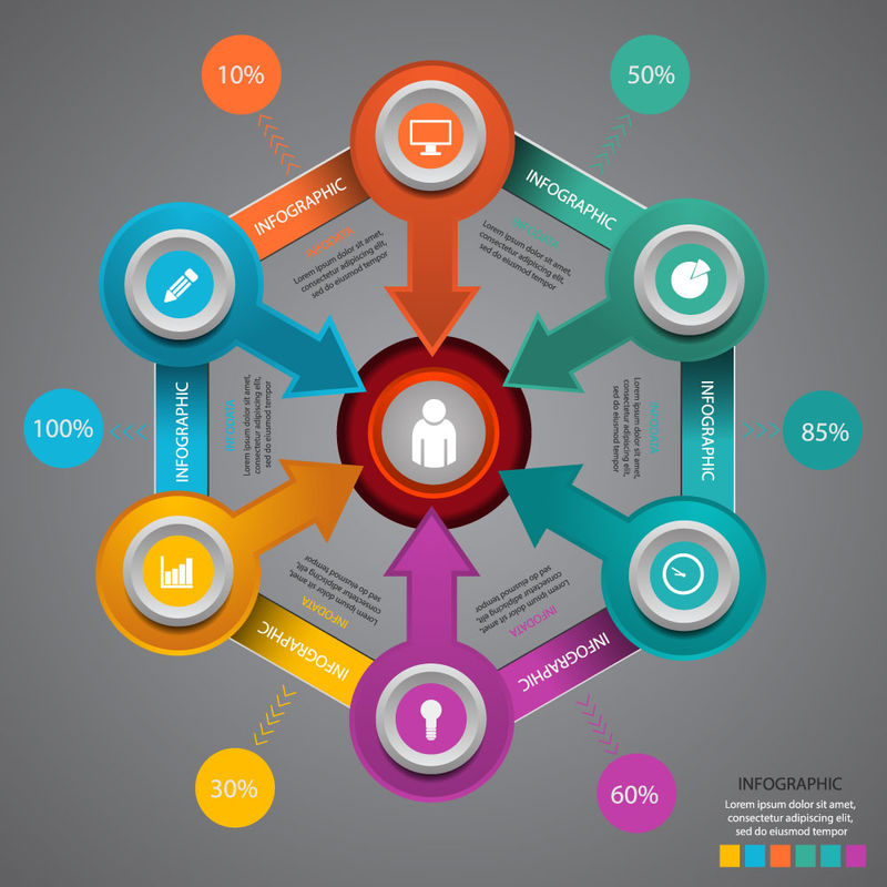 企业营销信息图模板矢量图