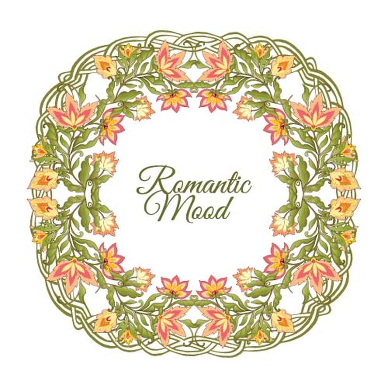 Vintage Flowers设计矢量元素，带invita文本位置