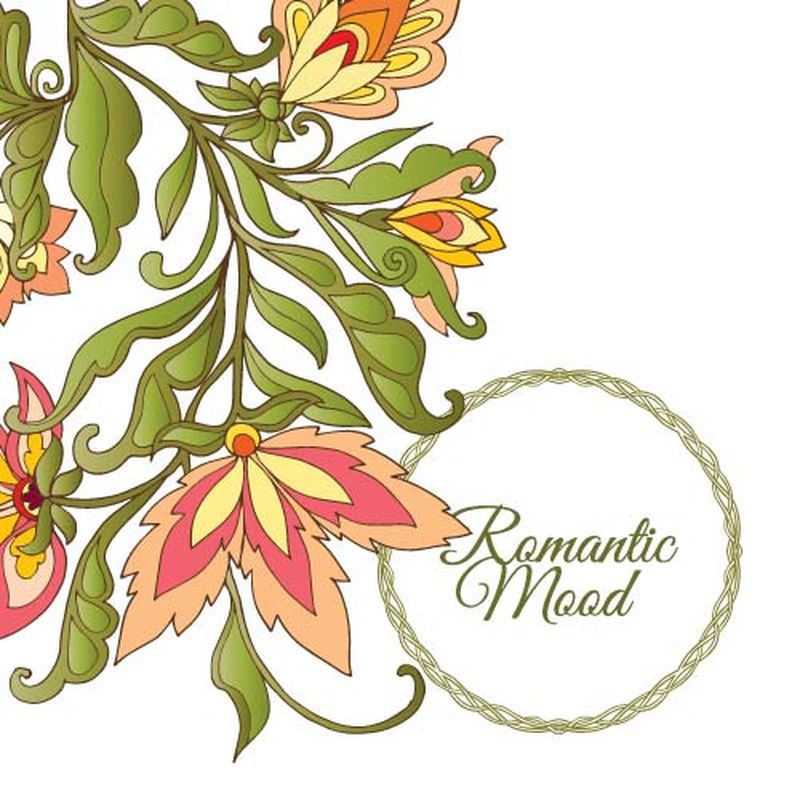 复古花卉设计矢量元素