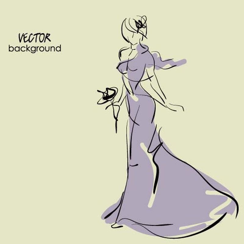 矢量新娘新郎插图