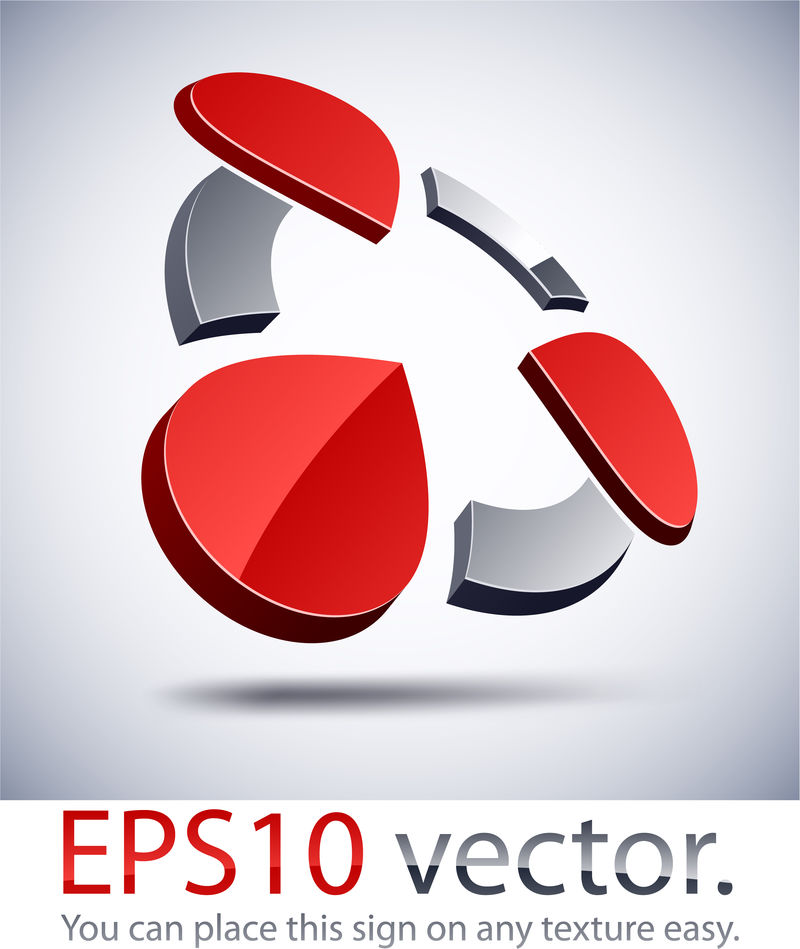 3D现代标志图标。