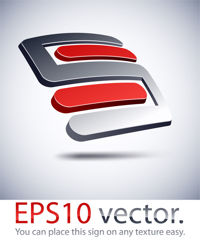 3D“S”现代标志图标。