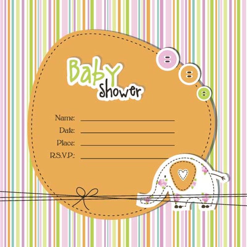 矢量婴儿沐浴卡