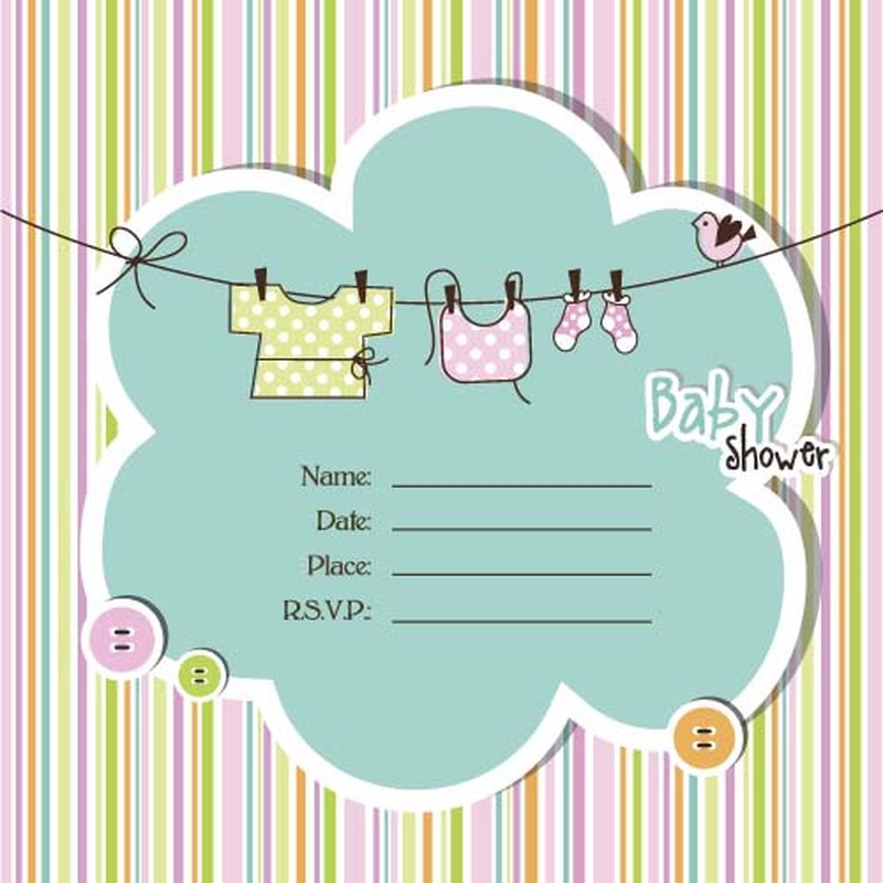 矢量婴儿沐浴卡