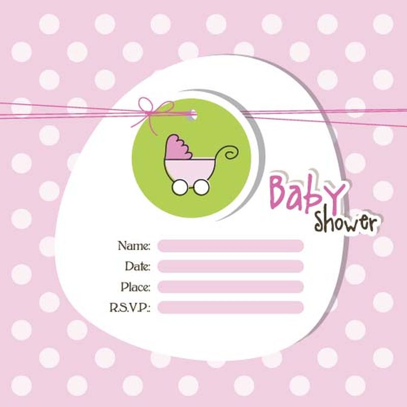 矢量婴儿沐浴卡