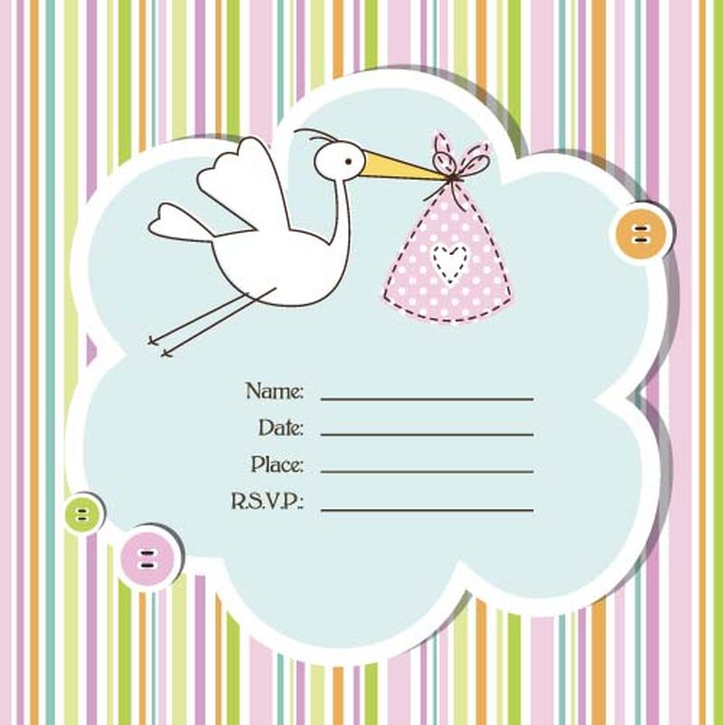 矢量婴儿沐浴卡