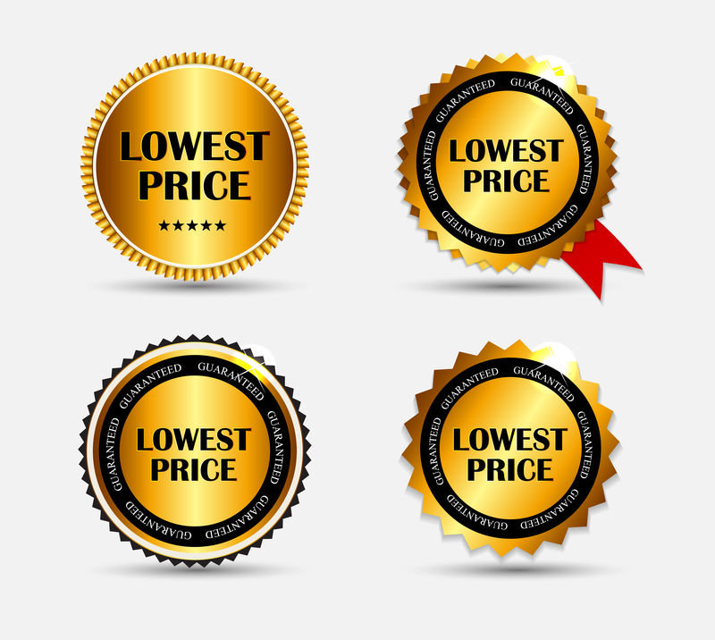 最低价格标签集矢量图