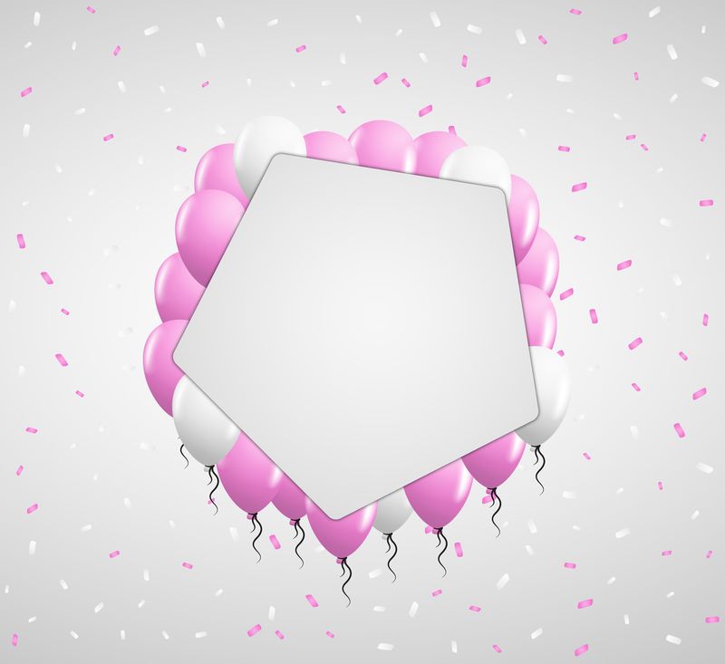 五角大楼徽章和粉色气球