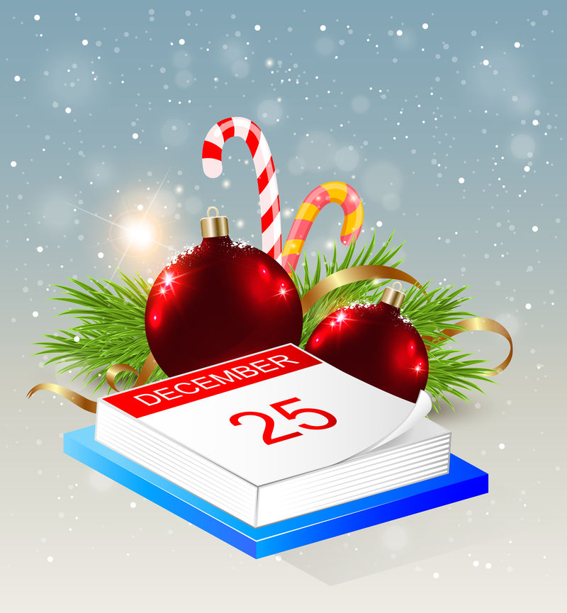 日历和红色装饰