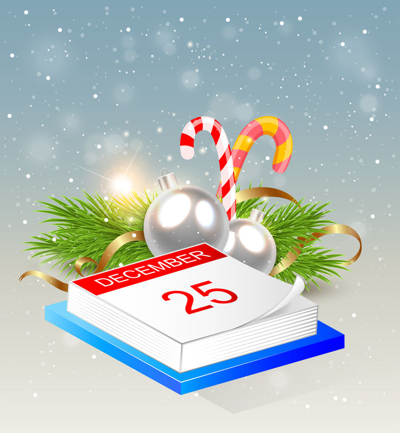 带日历的圣诞节背景