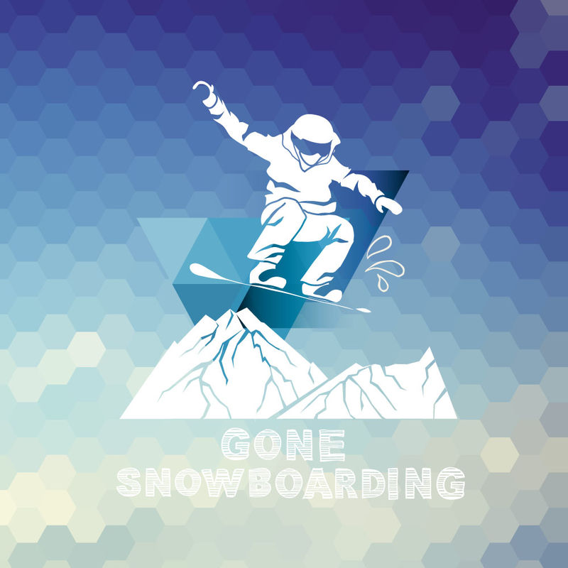 矢量滑雪徽标