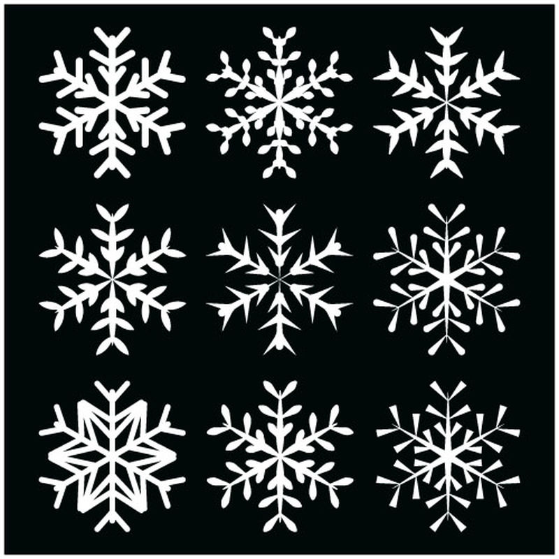 矢量不同雪花图案背景