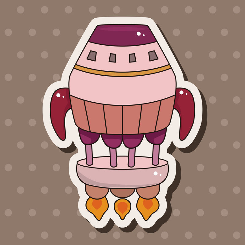 宇宙飞船主题元素向量