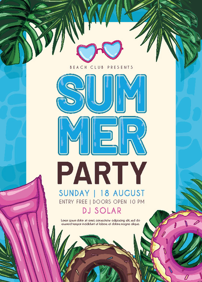 矢量夏季派对海报设计