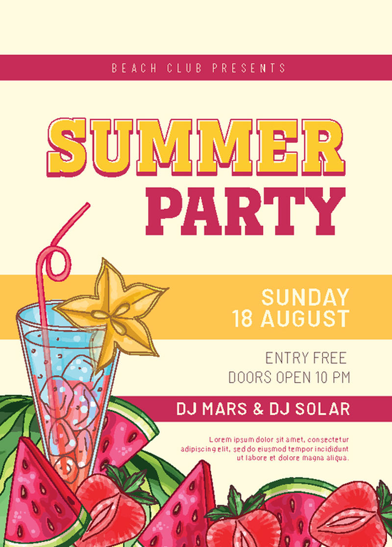 矢量夏季派对海报设计