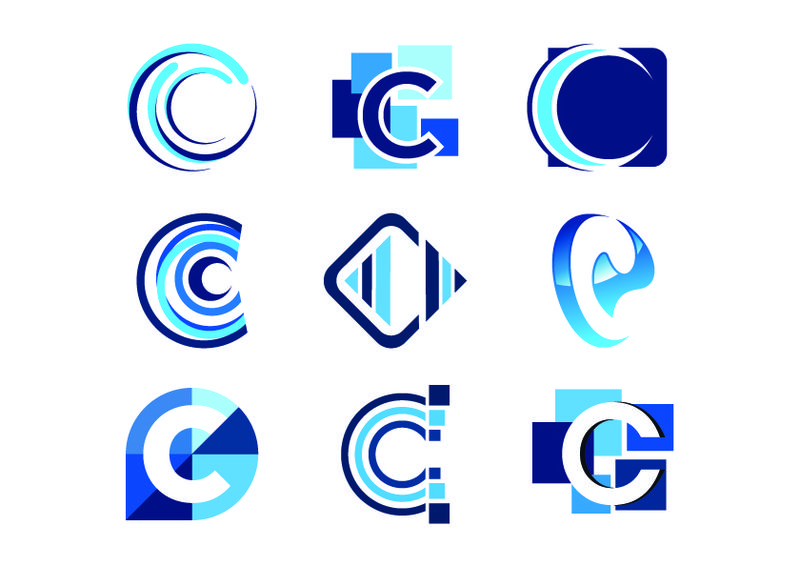 一套现代字母标志设计字母g