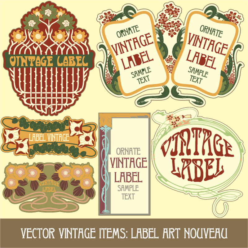 矢量复古标签集