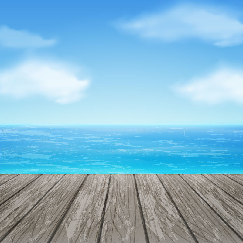 空桌子和大海