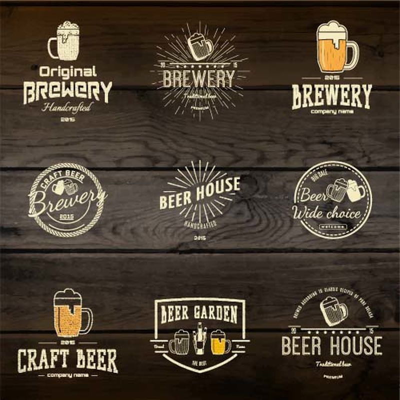 矢量啤酒标签集