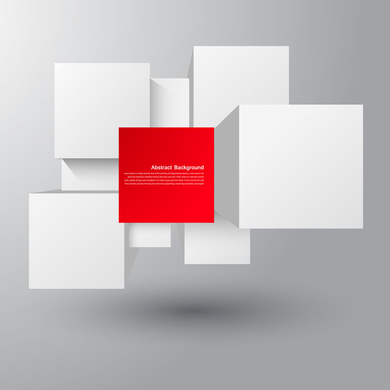 矢量抽象背景。正方形和三维对象
