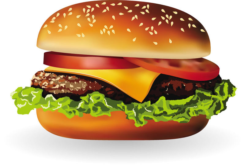 矢量汉堡广告海报设计