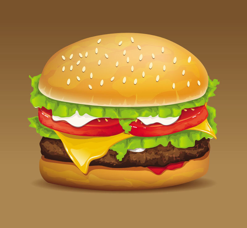 矢量汉堡广告海报设计