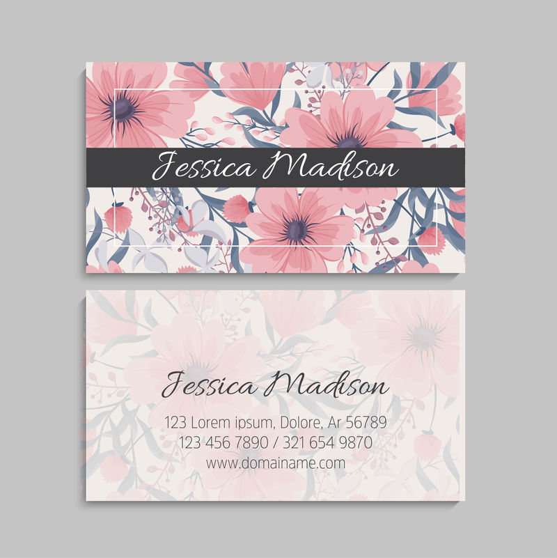 花卉名片粉色花朵