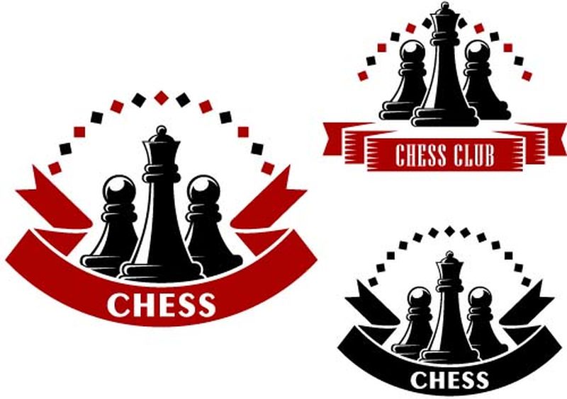 黑色皇后和棋子的象棋游戏图标