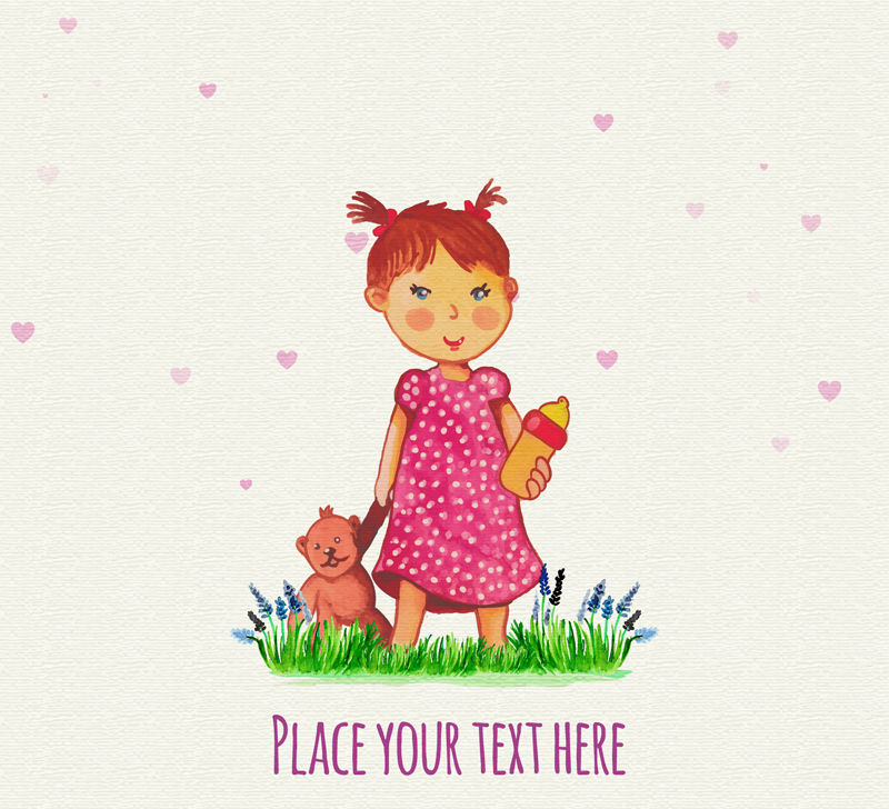 矢量婴儿卡片背景