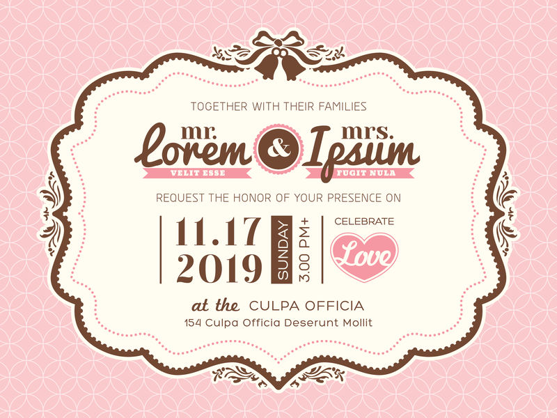 复古框架婚礼请柬模板