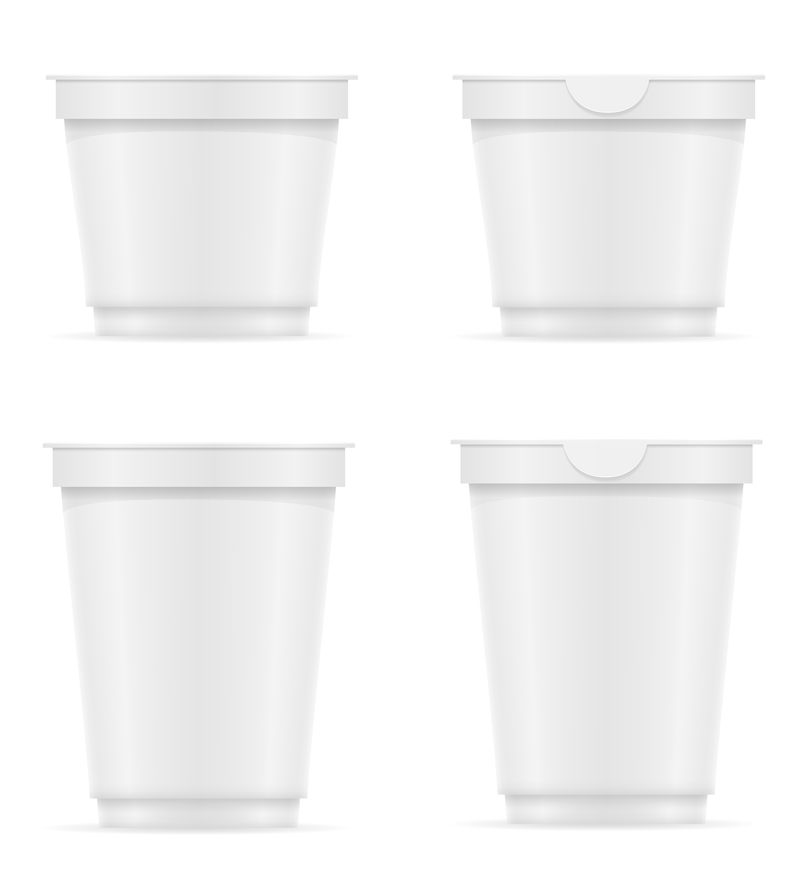 酸奶或冰淇淋载体说明的白色塑料容器