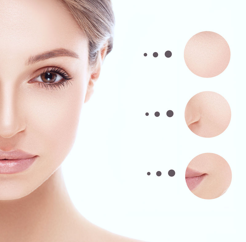 有问题、皮肤清晰、有年轻概念的女孩肖像