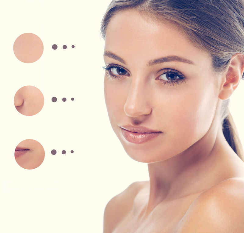 问题皮肤清晰的女孩肖像