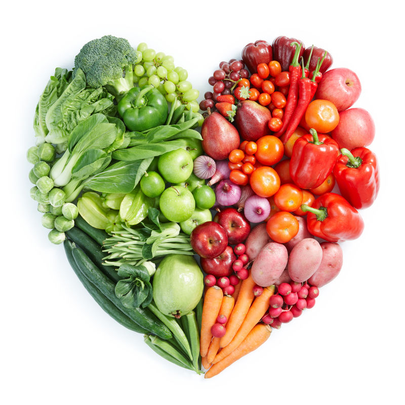 绿色和红色健康食品
