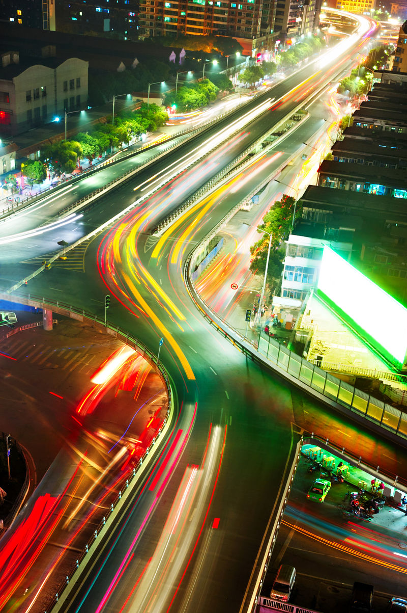 城市夜景霓虹灯