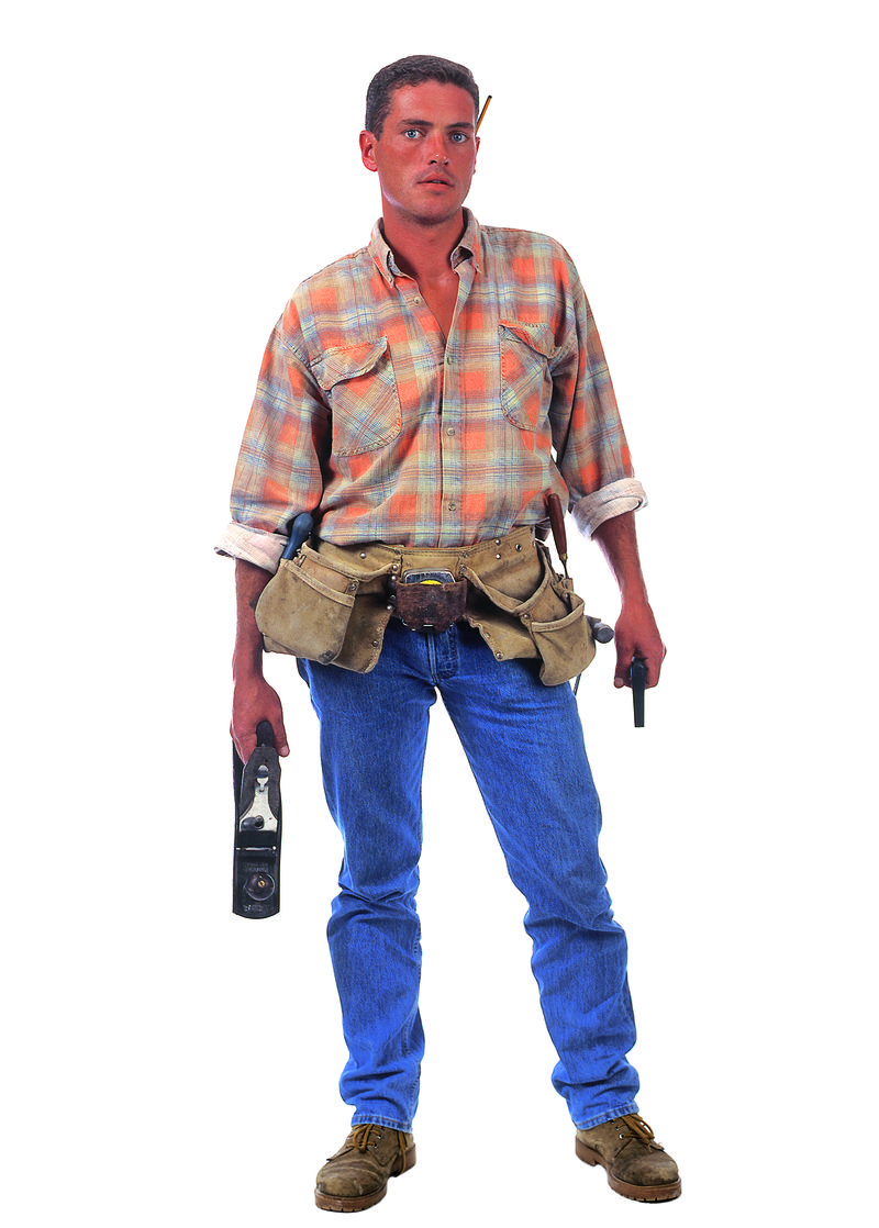 白色背景上不同职业的人