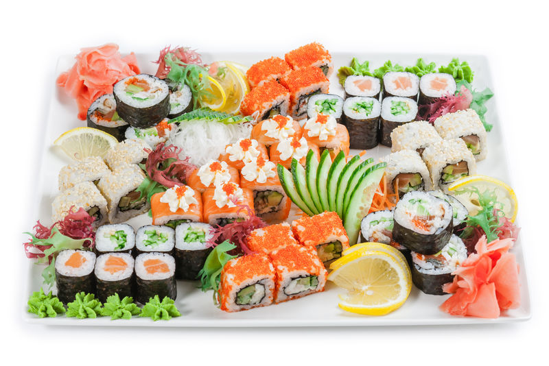 日本卷各种各样的盘子