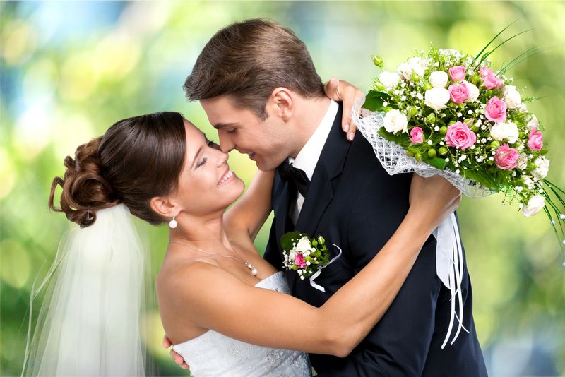 婚礼，情侣，异性恋情侣。