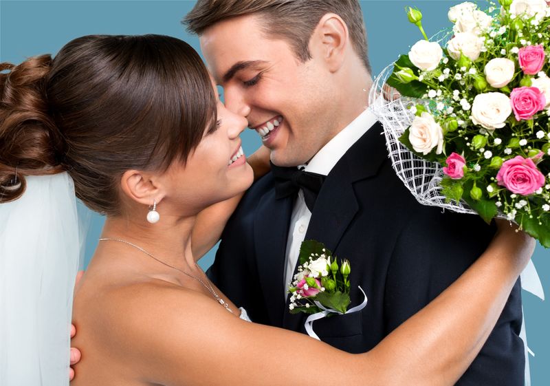 婚礼，情侣，异性恋情侣。